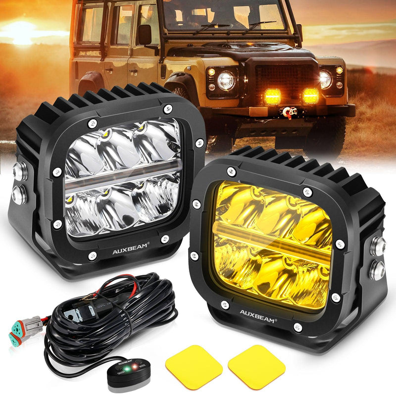 Load image into Gallery viewer, XP-ULTRA Series 5 Inch 132W 15600LM White/Amber LED Pods Driving Light with Amber DRL
