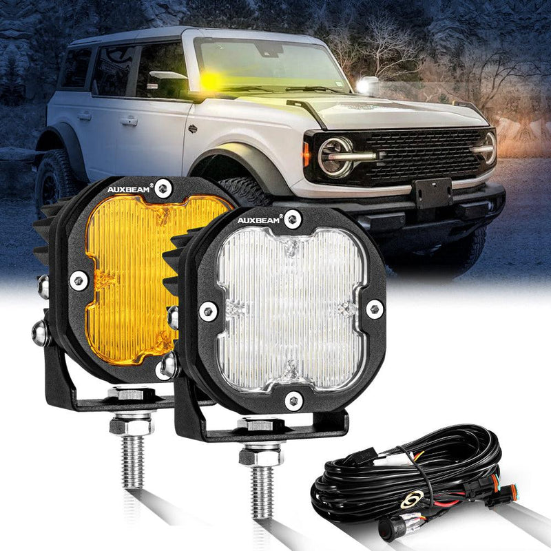 Load image into Gallery viewer, XP-ULTRA Series 3 Inch 80W Flood Beam LED Pods Amber&amp;White Offroad Lights
