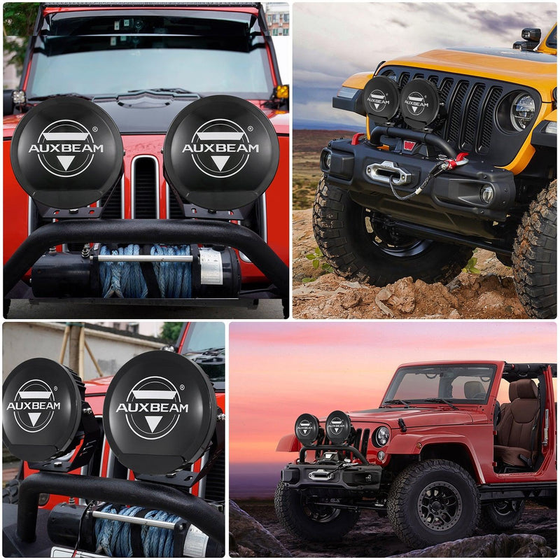 Load image into Gallery viewer, (2pcs/set) 7 Inch 240W Round Offroad LED Driving Lights with DRL+Amber/Black Covers(Optional) for SUV ATV UTV Trucks Pickup Boat
