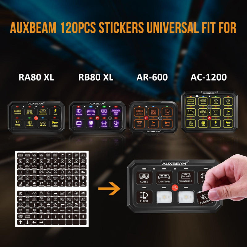 Load image into Gallery viewer, 120 Universal Stickers for AC-1200/AR-600/RA80 XL/RB80 XL Switch Panel
