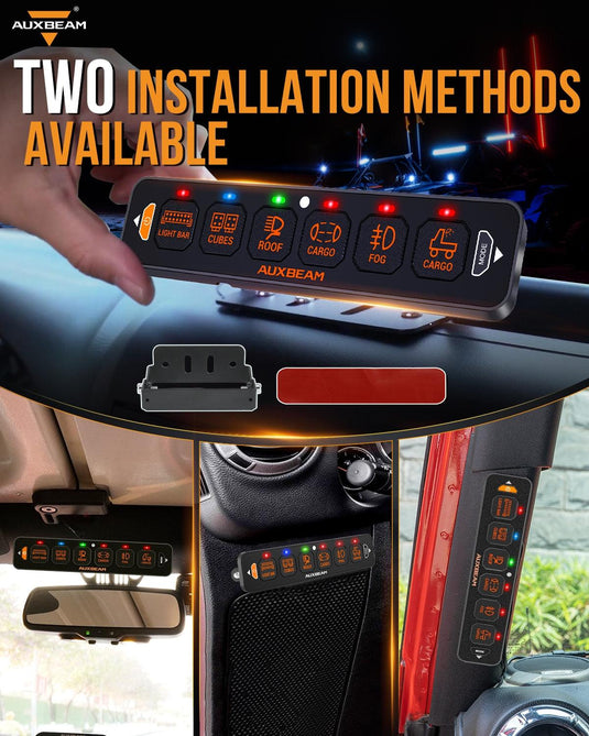 AS Series 4/6/8 Gang RGB Slim Switch Panel with APP&Remote Control, Toggle/ Momentary/ Pulsed Mode Supported(One-Sided Outlet)