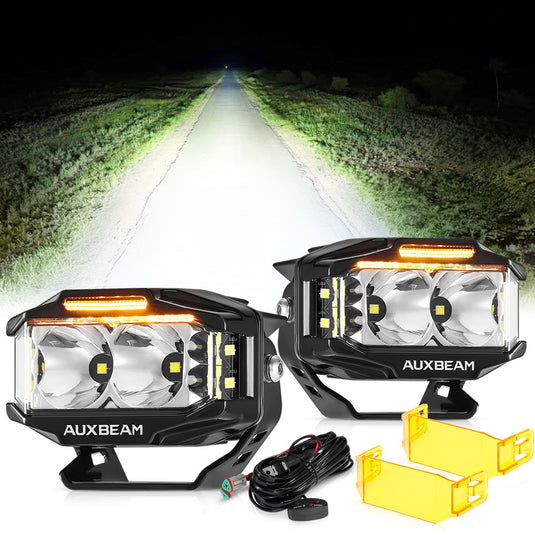 V-MAX Series Combo Beam Side Shooter LED Pod Lights with Amber DRL