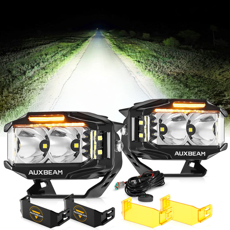 Load image into Gallery viewer, V-MAX Series Combo Beam Side Shooter LED Pod Lights with Amber DRL
