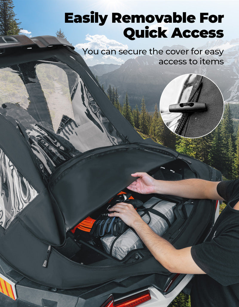 Load image into Gallery viewer, 2 in 1 UTV Rear Soft Windshield with Cargo Bed Cover for Polaris RZR XP 1000/4 2014-2023
