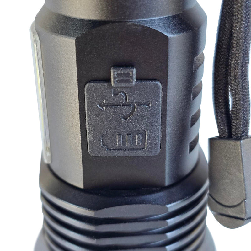 Load image into Gallery viewer, Muctac CHARGE Flashlight, 5000+ LMS, Zoomable, LED, USB, IP65, Aluminum Alloy
