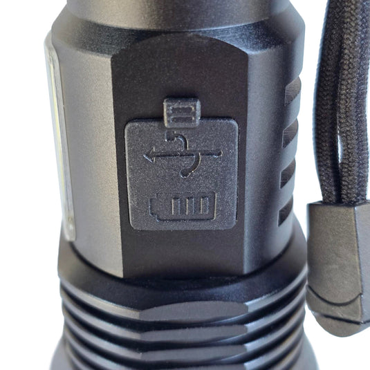 Muctac CHARGE Flashlight, 5000+ LMS, Zoomable, LED, USB, IP65, Aluminum Alloy