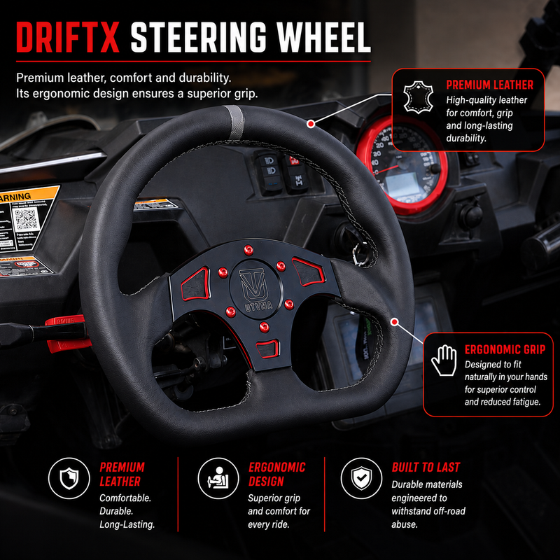Load image into Gallery viewer, UTVMA DriftX Leather Steering Wheel With Hub
