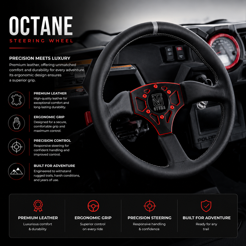Load image into Gallery viewer, UTVMA Octane Leather Steering Wheel With Hub
