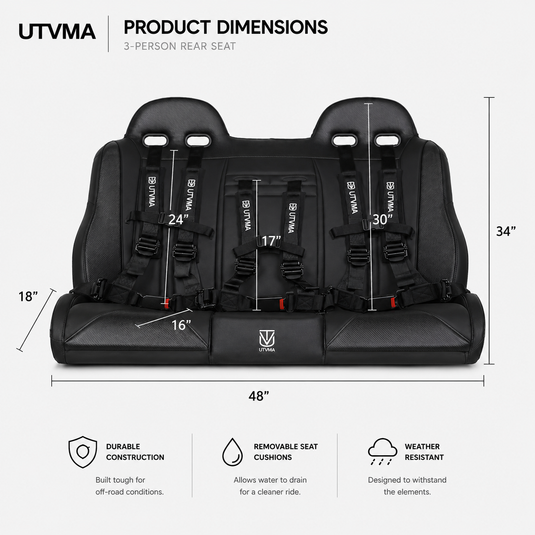 KRX 4 Rear Bench Seat (2023+) W Harnesses