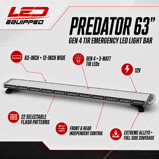 Predator Emergency LED Light Bar 63 in