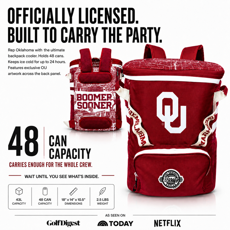 Load image into Gallery viewer, University of Oklahoma Backpack Cooler
