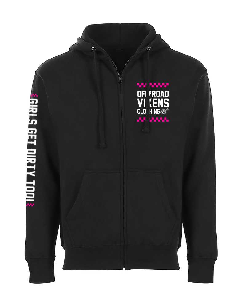 Load image into Gallery viewer, Checked Out Unisex Zip Hoodie - Black
