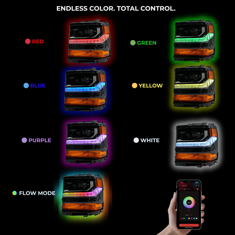 Load image into Gallery viewer, Chevrolet Silverado Multicolor Flow Series DRL Boards (2016-2018)
