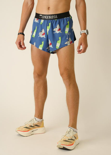 Load image into Gallery viewer, Men&#39;s Blue Sharks 2&quot; Half Split Shorts (XS, S, M, L, XL)
