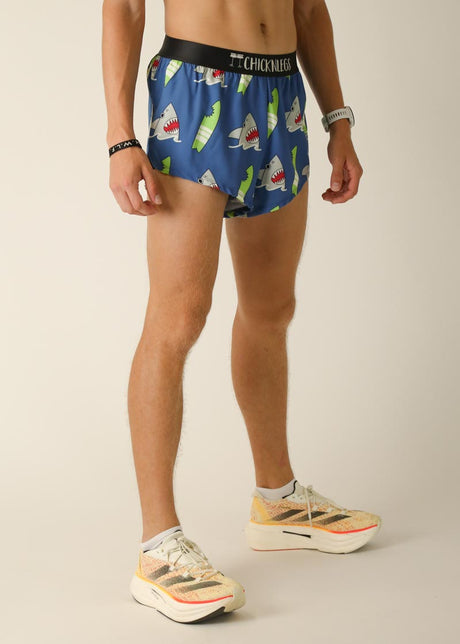 Load image into Gallery viewer, Men&#39;s Blue Sharks 2&quot; Half Split Shorts (XS, S, M, L, XL)
