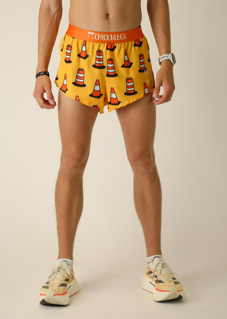 Load image into Gallery viewer, Men&#39;s Traffic Cones 2&quot; Half Split Shorts (XS, S, M, L, XL)
