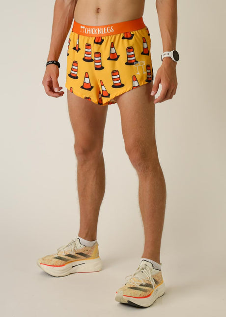 Men's Traffic Cones 2" Half Split Shorts (XS, S, M, L, XL)
