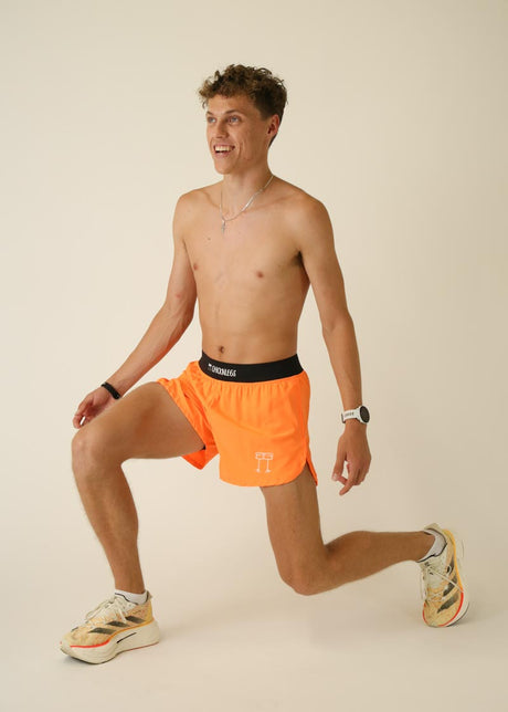 Load image into Gallery viewer, Men&#39;s Neon Orange 4&quot; Half Split Shorts
