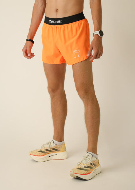 Load image into Gallery viewer, Men&#39;s Neon Orange 4&quot; Half Split Shorts
