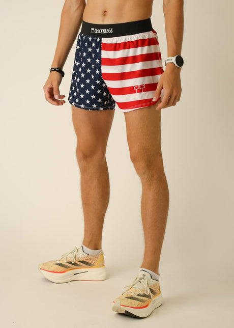 Load image into Gallery viewer, Men&#39;s USA 4&quot; Half Split Shorts XS S M L XL
