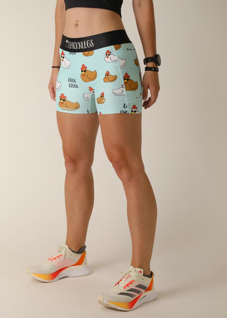 Load image into Gallery viewer, Women&#39;s Swaggy Chickens 3&quot; 2-Pocket Compression Shorts (Large)
