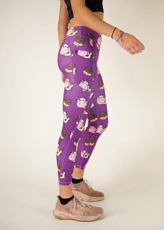 Women's Choccy Cows Leggings (Purple) XS S M L XL