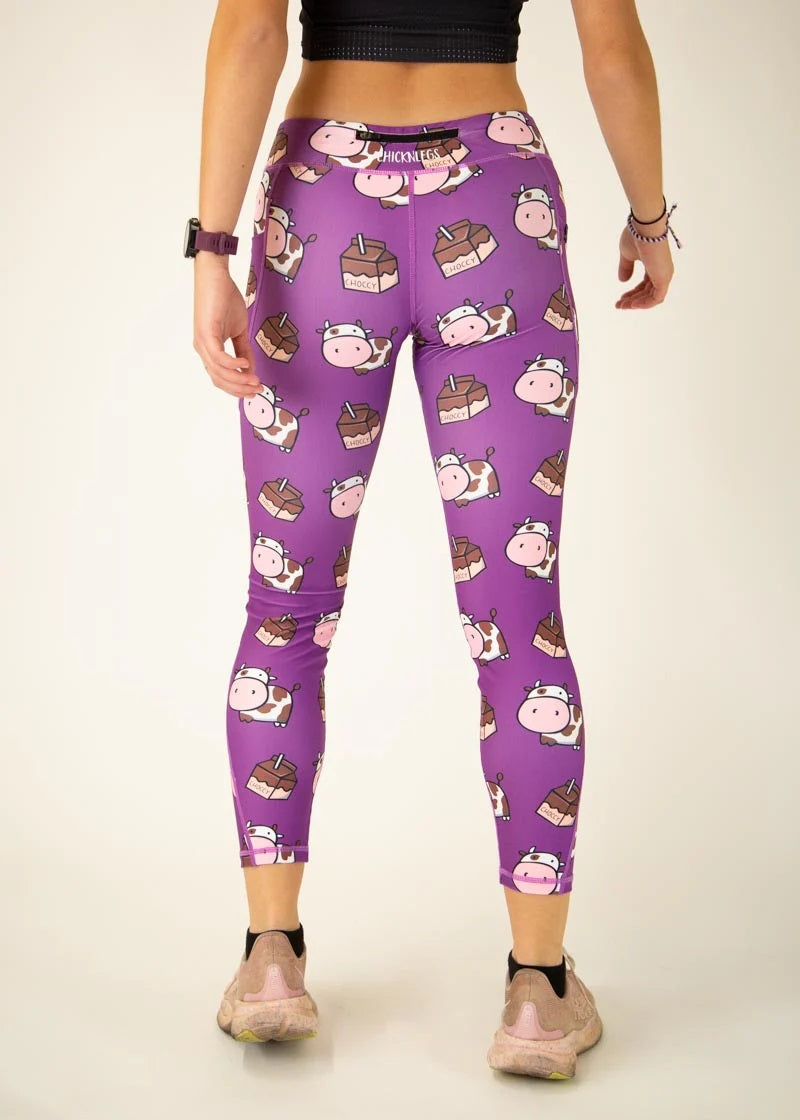 Load image into Gallery viewer, Women&#39;s Choccy Cows Leggings (Purple) XS S M L XL
