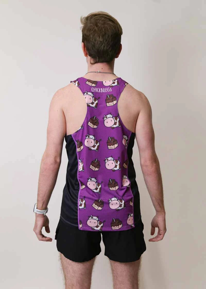 Load image into Gallery viewer, Men&#39;s Choccy Cows SP Performance Singlet (Purple) XS S M L XL
