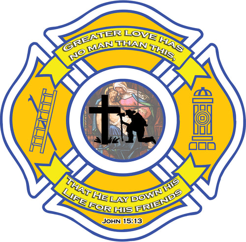 CHRISTIAN FIREFIGHTER WINDOW DECAL