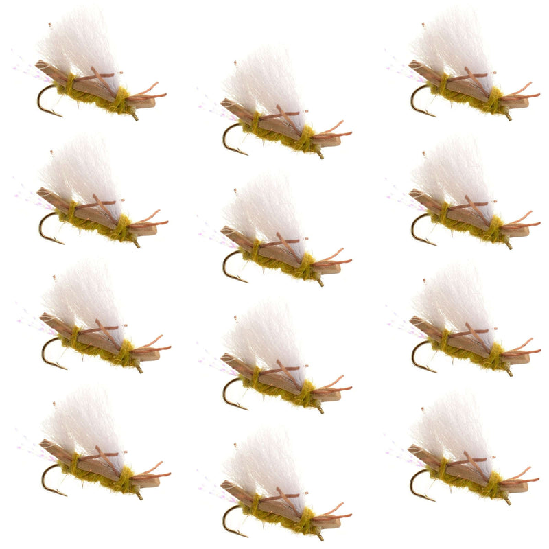 Load image into Gallery viewer, Chubby Chernobyl Ant Golden Foam Body Grasshopper Fly - 1 Dozen Flies Hook Size 10
