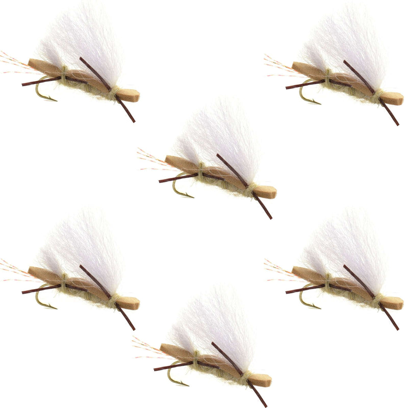 Load image into Gallery viewer, Chubby Chernobyl Ant Tan Foam Body Grasshopper Fly - 6 Flies Hook Size 10
