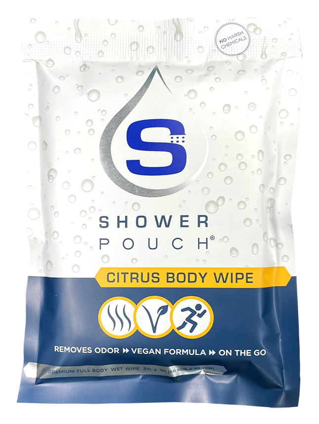 10-pack Shower Pouch XL (2' x 1') Body Wipes