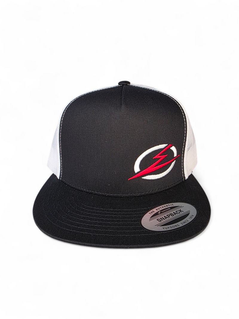 Load image into Gallery viewer, Classics 2-Tone Trucker Hat Black/White, White/Red Elektric Logo
