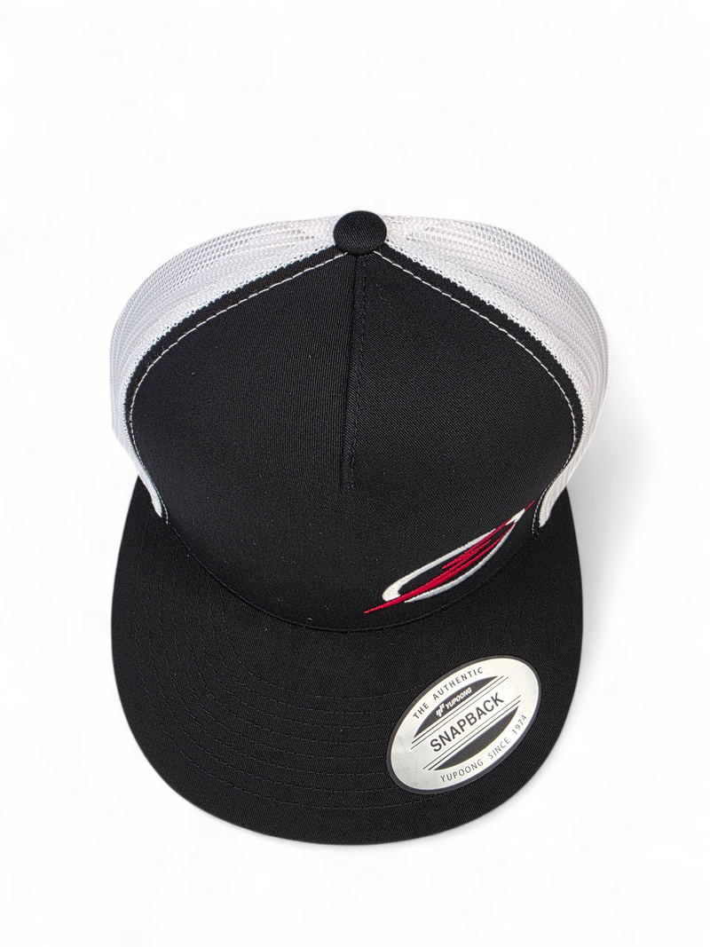 Load image into Gallery viewer, Classics 2-Tone Trucker Hat Black/White, White/Red Elektric Logo
