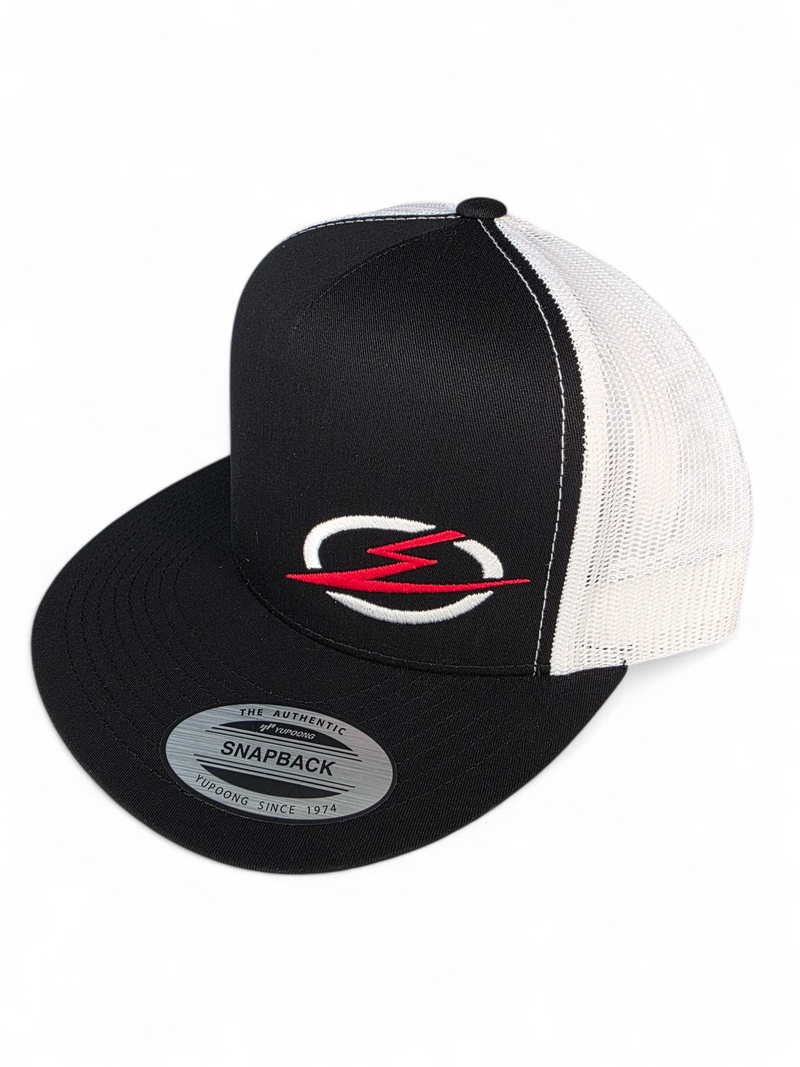 Load image into Gallery viewer, Classics 2-Tone Trucker Hat Black/White, White/Red Elektric Logo
