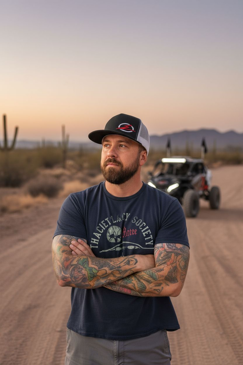 Load image into Gallery viewer, Classics 2-Tone Trucker Hat Black/White, White/Red Elektric Logo
