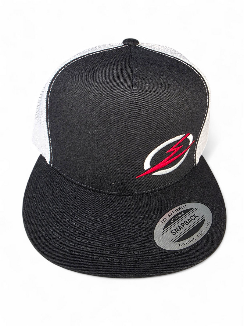 Load image into Gallery viewer, Classics 2-Tone Trucker Hat Black/White, White/Red Elektric Logo
