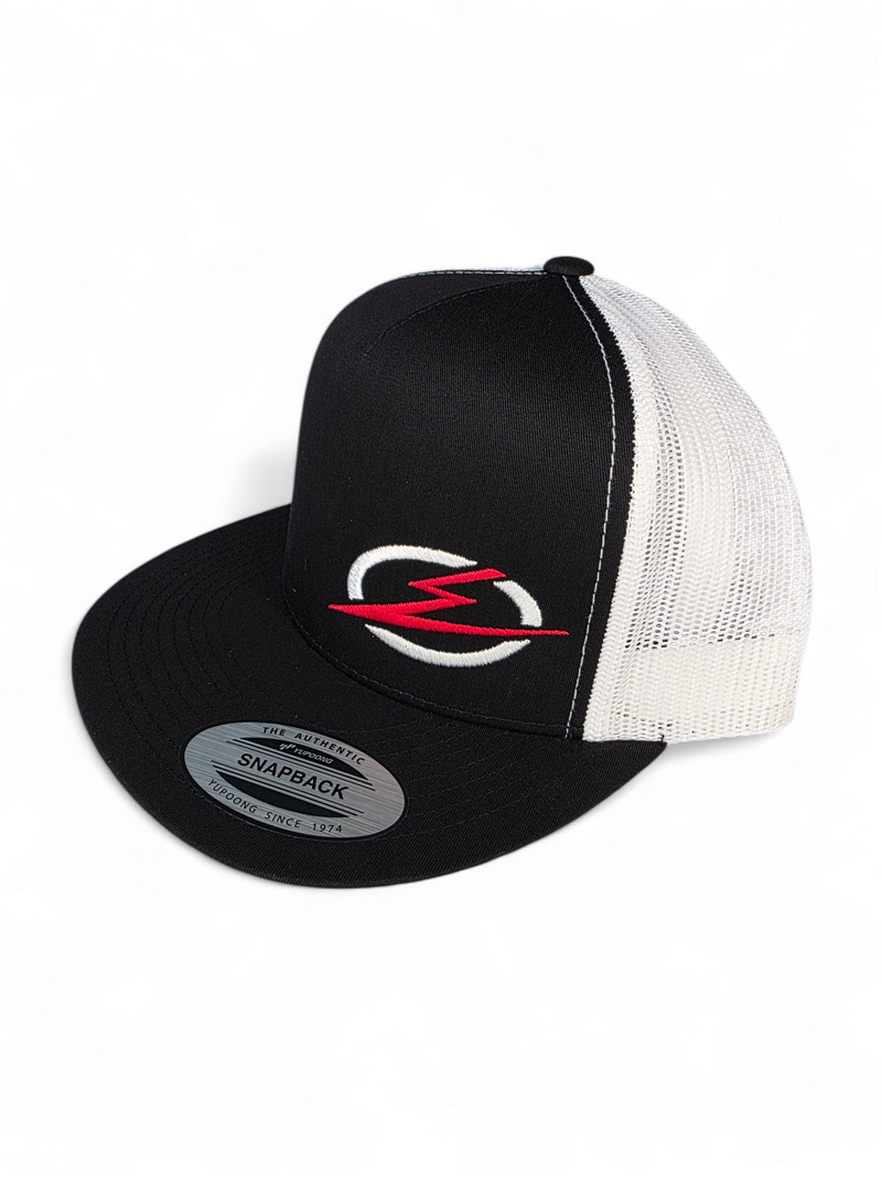 Load image into Gallery viewer, Classics 2-Tone Trucker Hat Black/White, White/Red Elektric Logo
