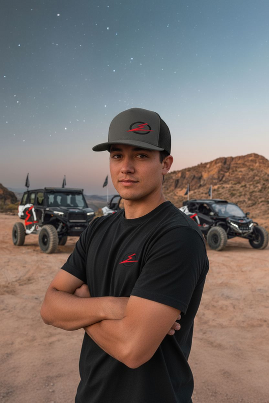 Classics 2-Tone Trucker Hat Charcoal/Black, Black/Red Elektric Logo