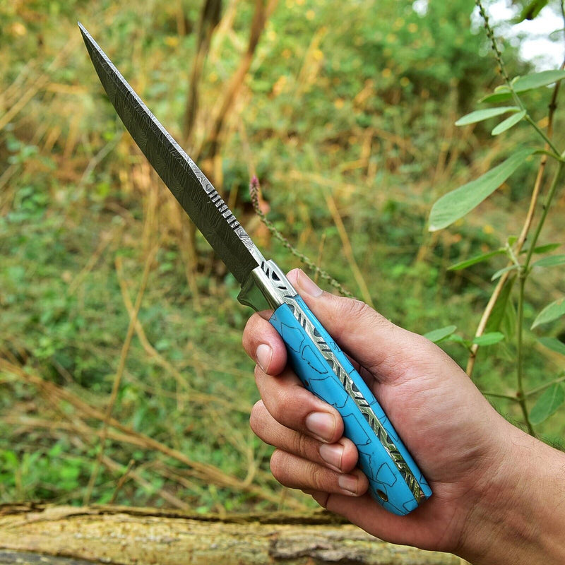 Load image into Gallery viewer, Custom Handmade Damascus Skinning Knife – 4.5&quot; Blade
