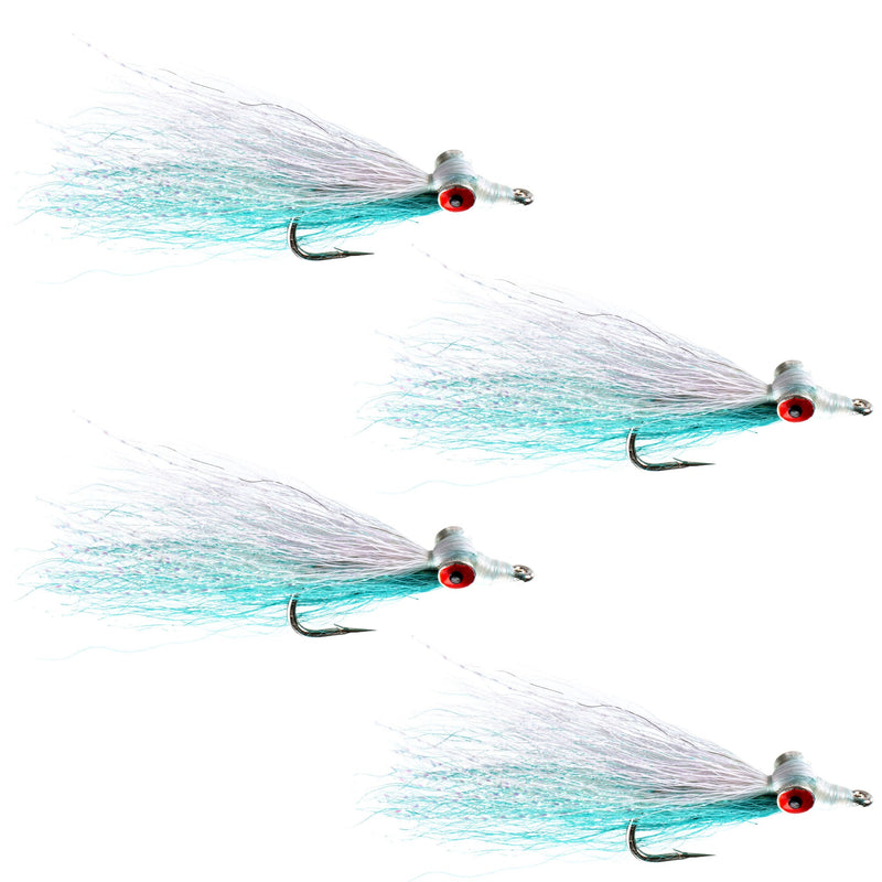 Load image into Gallery viewer, Clousers Deep Minnow Blue/White Streamer- 4 Saltwater Flies - Size 1/0

