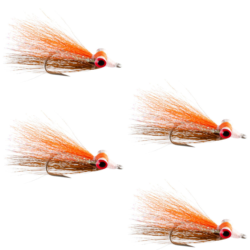 Load image into Gallery viewer, Clouser Freshwater Deep Minnow Brown Orange Sunfish 4  Flies - Size 4
