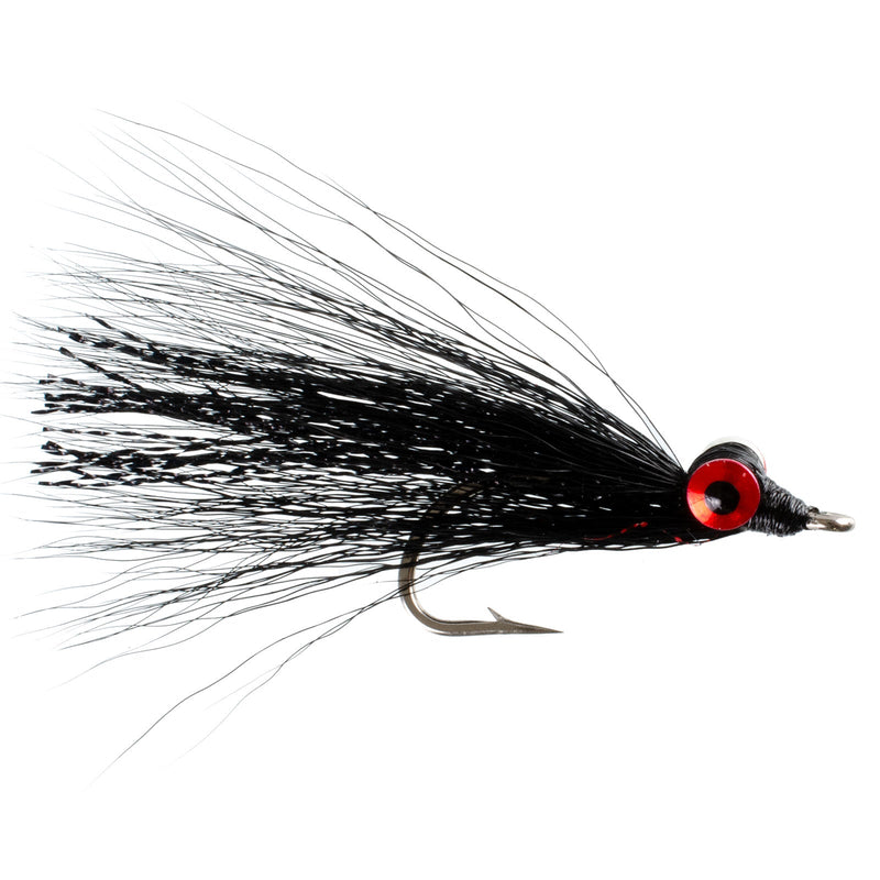 Load image into Gallery viewer, Clousers Deep Minnow Black Streamer- 4 Saltwater - Bass Flies - Size 1/0

