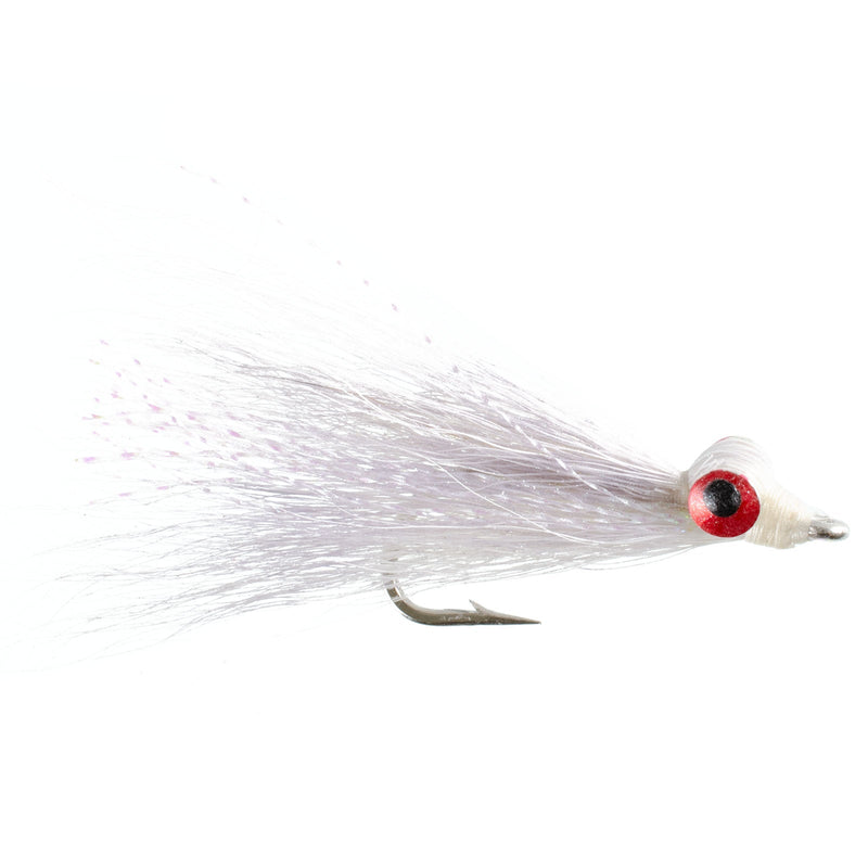 Load image into Gallery viewer, Clousers Deep Minnow White Streamer- 4 Saltwater - Bass Flies - Size 1/0
