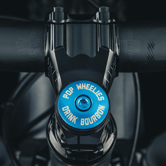 Pop Wheelies Drink Bourbon Bicycle Headset Cap