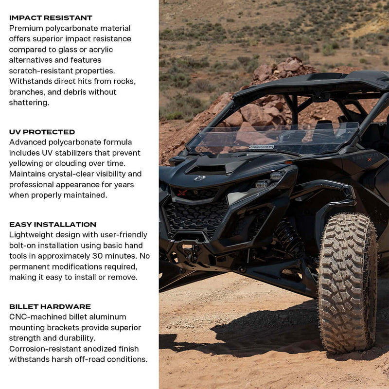 Load image into Gallery viewer, Can-Am Maverick R Polycarbonate Half Front Windshield
