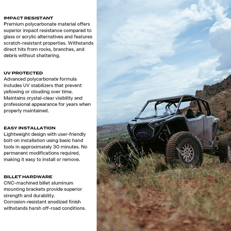 Load image into Gallery viewer, Polaris RZR Pro R Polycarbonate Half Front Windshield

