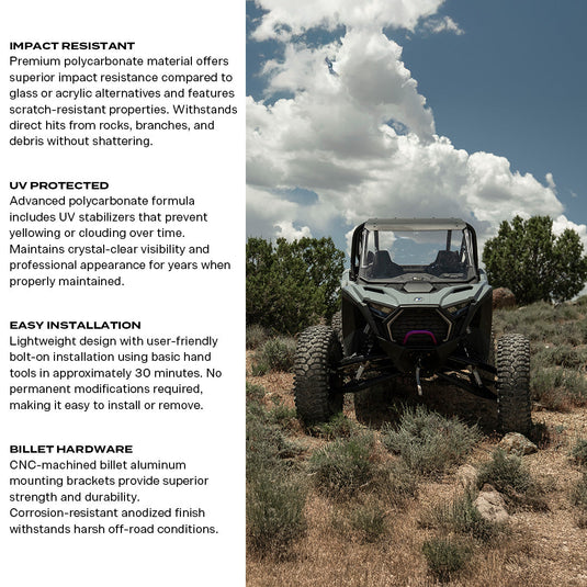 Polaris RZR Pro XP & Pro S Polycarbonate Full Front Windshield