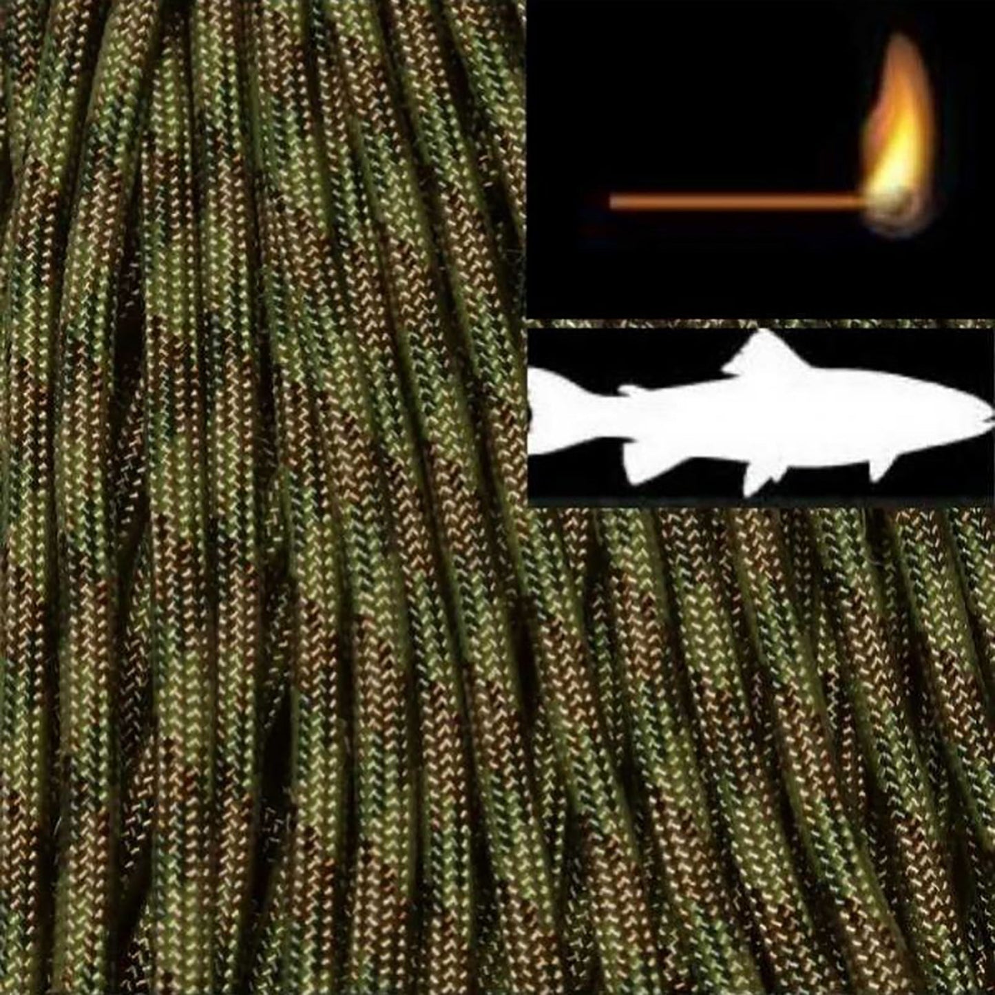 Enhanced "Fish & Fire" Emergency Survival Paracord - Easy to Handle "Quick Deploy" Speed Hank