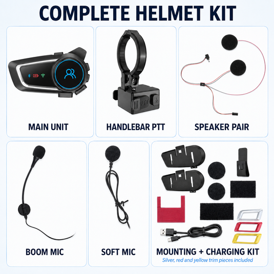 RUYAGE Motorcycle Helmet Bluetooth Headset with Zello PTT